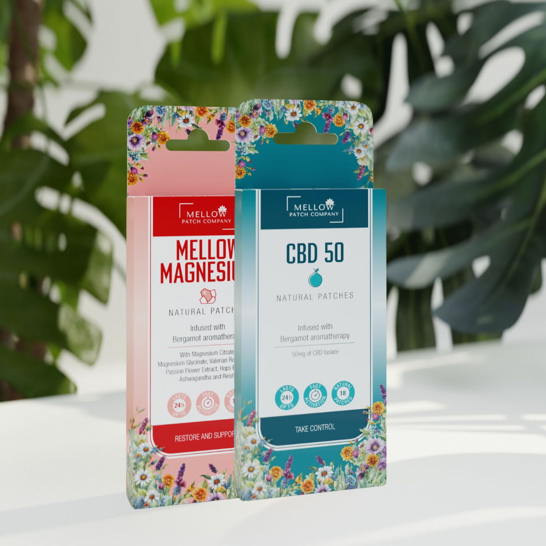 Mellow Patch Pain Bundle – CBD50 and Mellow Magnesium patches for natural pain relief and recovery