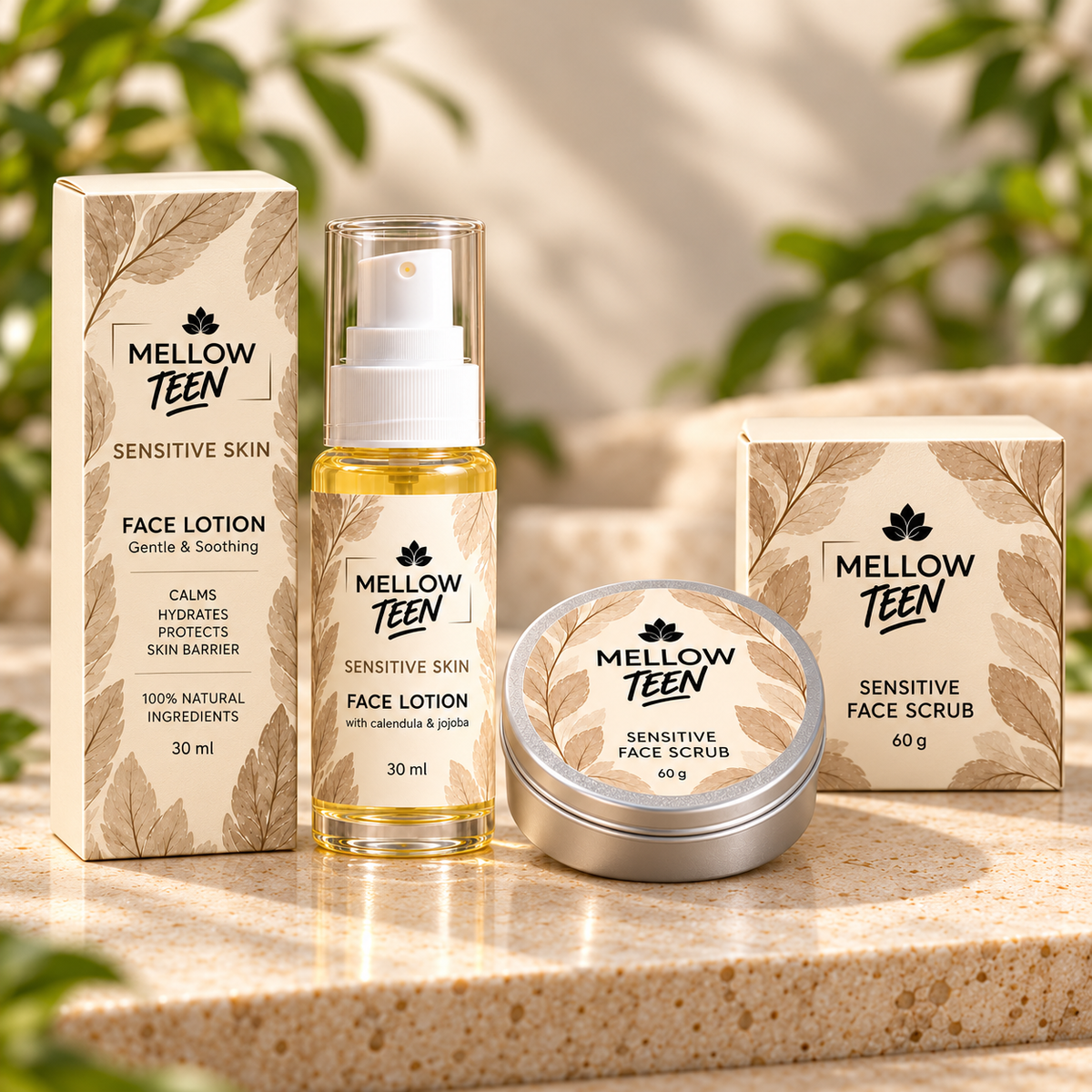 PRE-ORDER | Mellow Teen Sensitive Skin Scrub + Lotion Duo